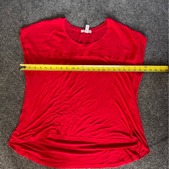 Ambiance Apparel Red Soft Rayon Polyester top size 3X - Picture 5 of 5